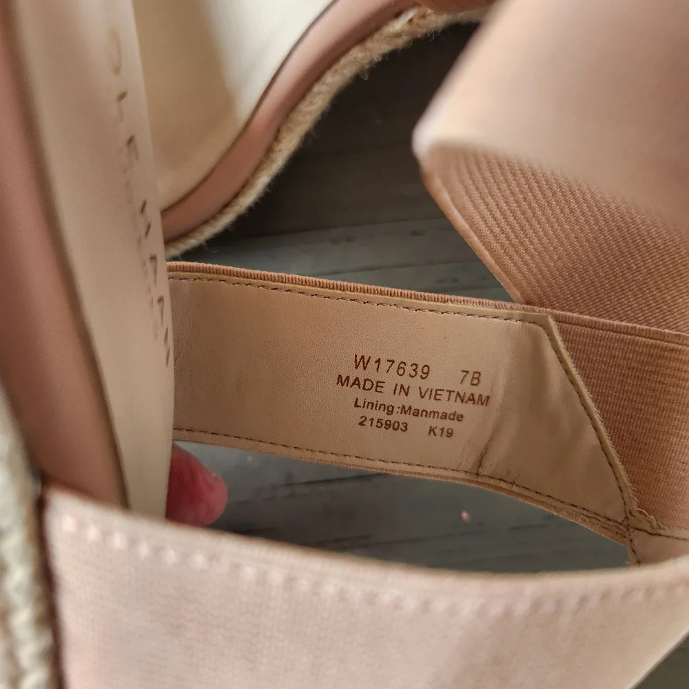 Cole Haan Elegant Light Pink Tan Wedge Sandals